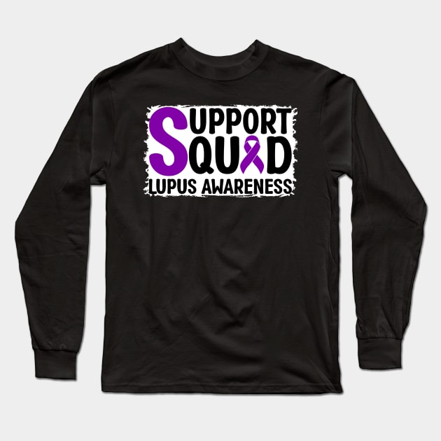 Support Squad Lupus Awareness Long Sleeve T-Shirt by Geek-Down-Apparel